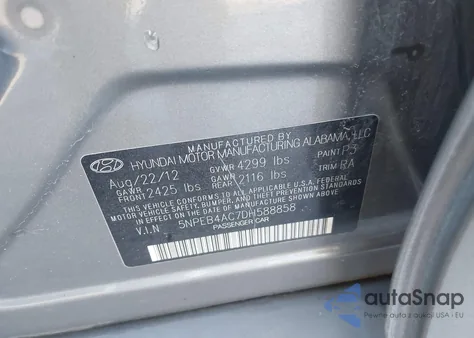 2013 Hyundai Sonata Gls из США, поврежденный, VIN 5NPEB4AC7DH588858